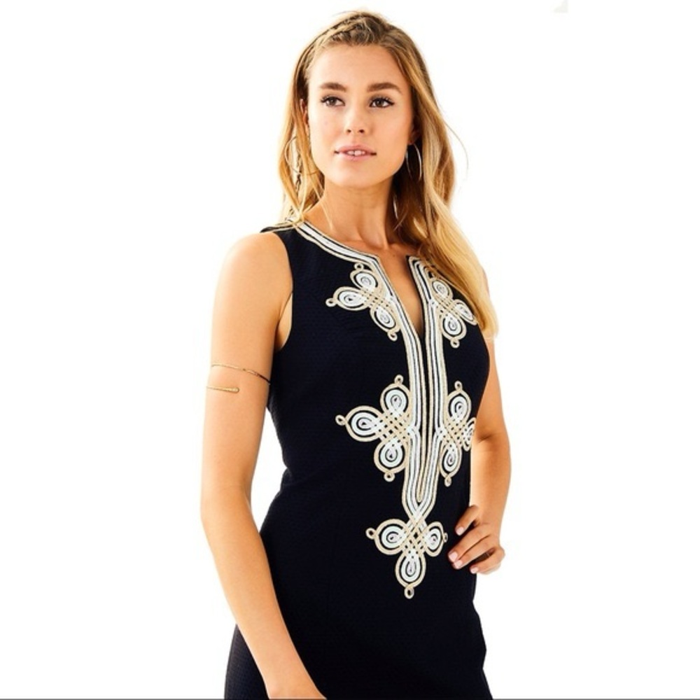 Lilly Pulitzer Black Shift with Gold Accents